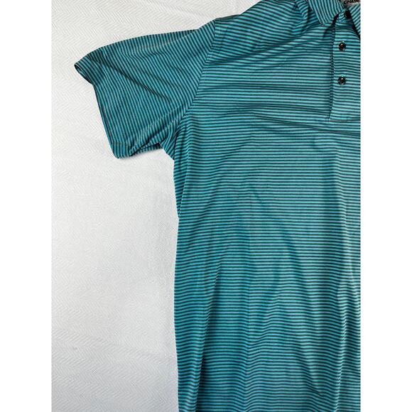 Chase 54 Golf Polo Shirt XL Teal Gray Striped Performance Stretch Men's - Picture 7 of 8